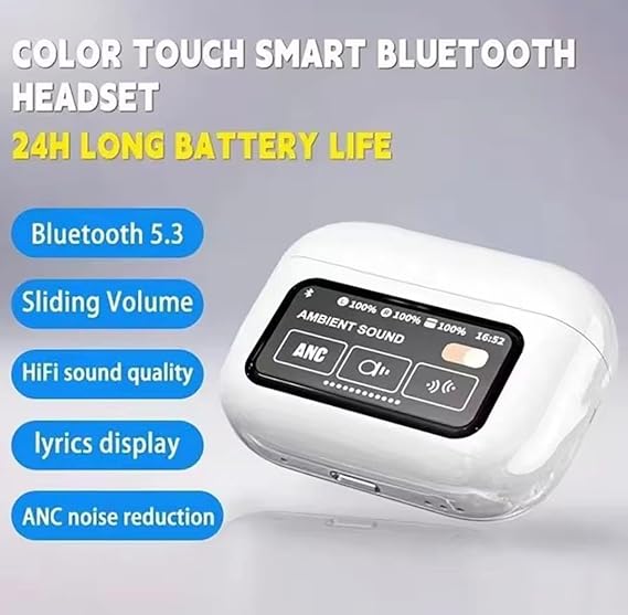 Bluetooth wireless earpod with display