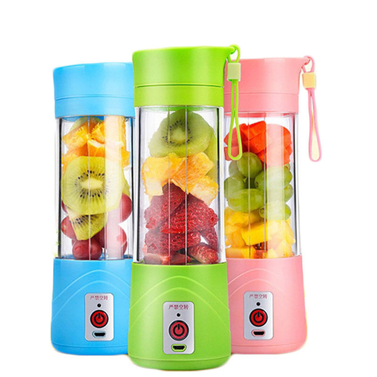 Portable USB Rechargeable Blender – Personal Smoothie Juicer Cup with 6 Blades, 380ml, Green – Mini Fruit Mixer for Travel, Home, Office & Outdoors (Multicolor)