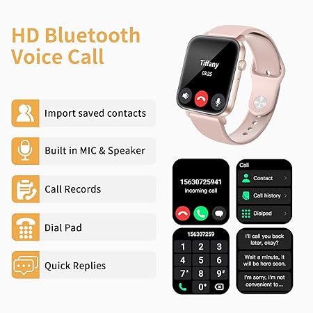 FK88 SMART WATCH for Men with Bluetooth Call 1.9" HD Touch Screen Fitness Tracker with Heart Rate Sleep Monitor SpO2 116 Sports Smartwatch for Android iOS AI