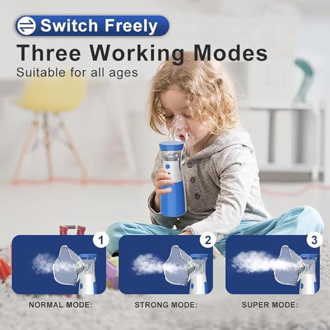 Portable Mist Inhaler for Easy Breathing – Handheld Compact Steam Vaporizer Machine for Adults & Kids, Travel-Friendly Personal Wellness Inhaler for Home & Office Use