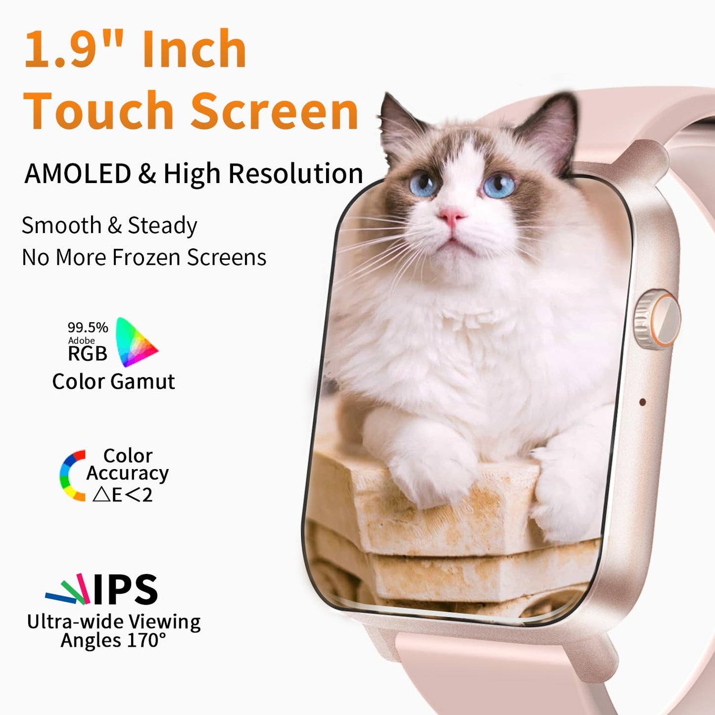 FK88 SMART WATCH for Men with Bluetooth Call 1.9" HD Touch Screen Fitness Tracker with Heart Rate Sleep Monitor SpO2 116 Sports Smartwatch for Android iOS AI