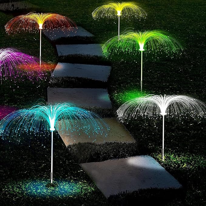 Jellyfish Solar Garden Light Metal Stand Multicolour