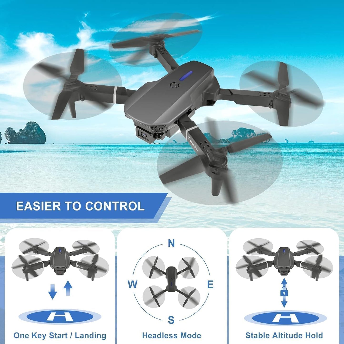 E88 Pro Dual Camera Foldable Drone Pro