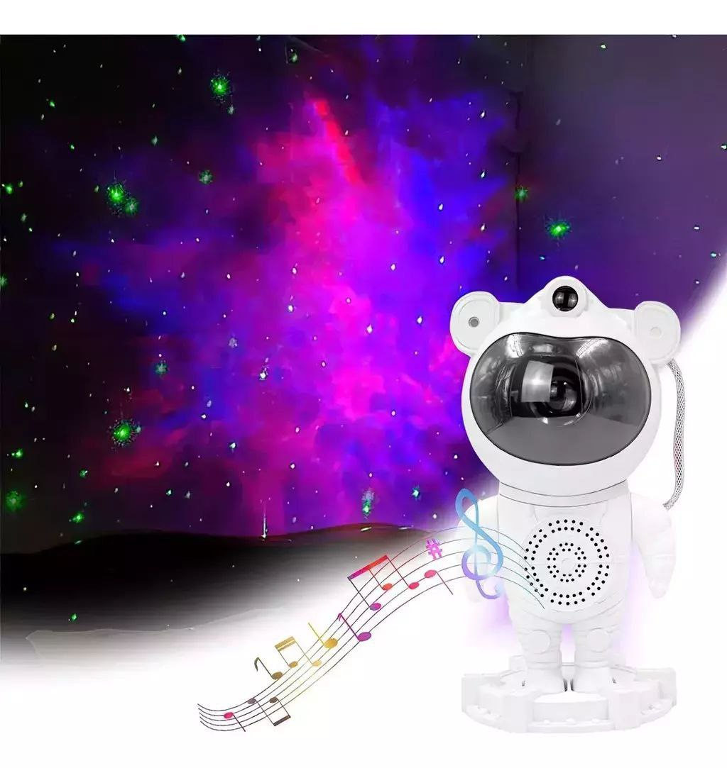 Astronaut Star Projector - Galaxy Light With Bluetooth Speaker, White Noise, Moon and Nebula Night Light for Bedroom, 360° Adjustable With Timer and Remote