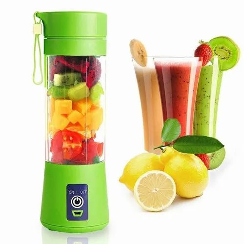 Portable USB Rechargeable Blender – Personal Smoothie Juicer Cup with 6 Blades, 380ml, Green – Mini Fruit Mixer for Travel, Home, Office & Outdoors (Multicolor)